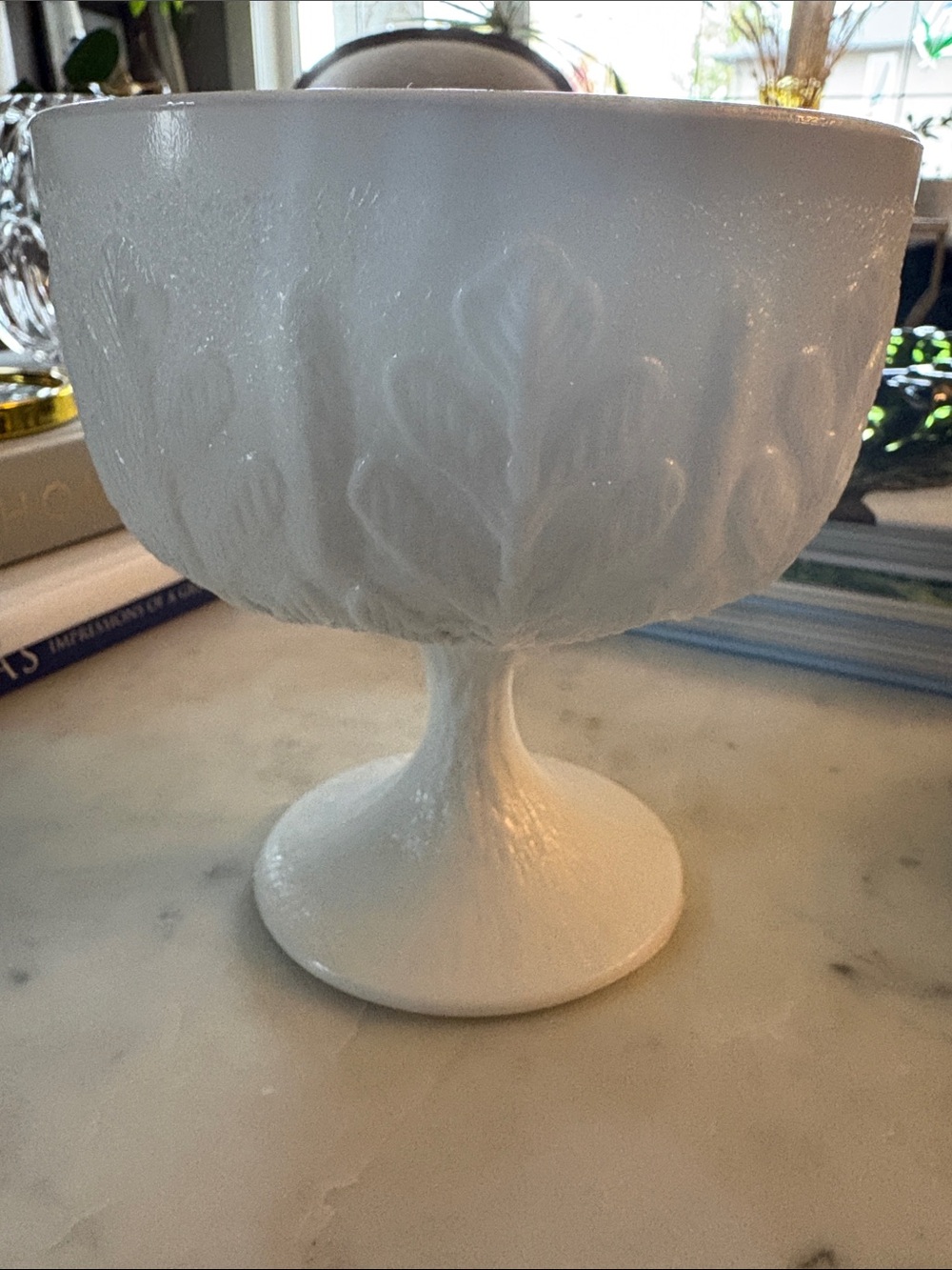White Decorative Pedestal Compote Bowl